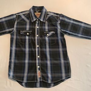 Rafter C Pearl Snap Dress Shirt, Size Kids M